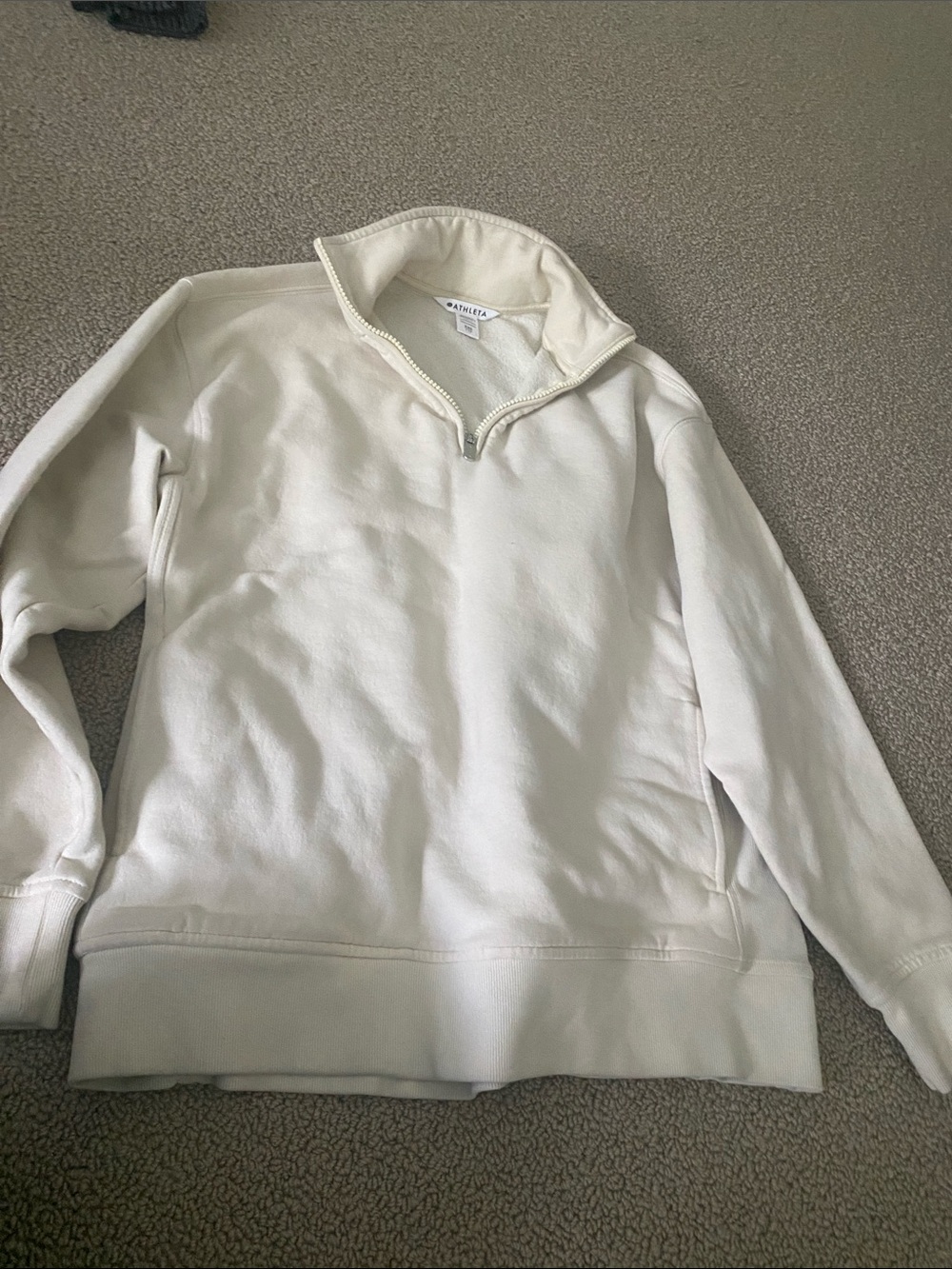 Athleta Cream Half-Zip Pullover